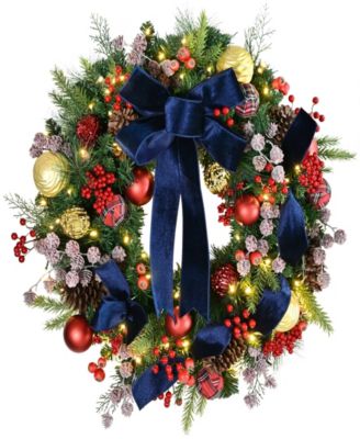 26" Pre-Lit Artificial Christmas Wreath