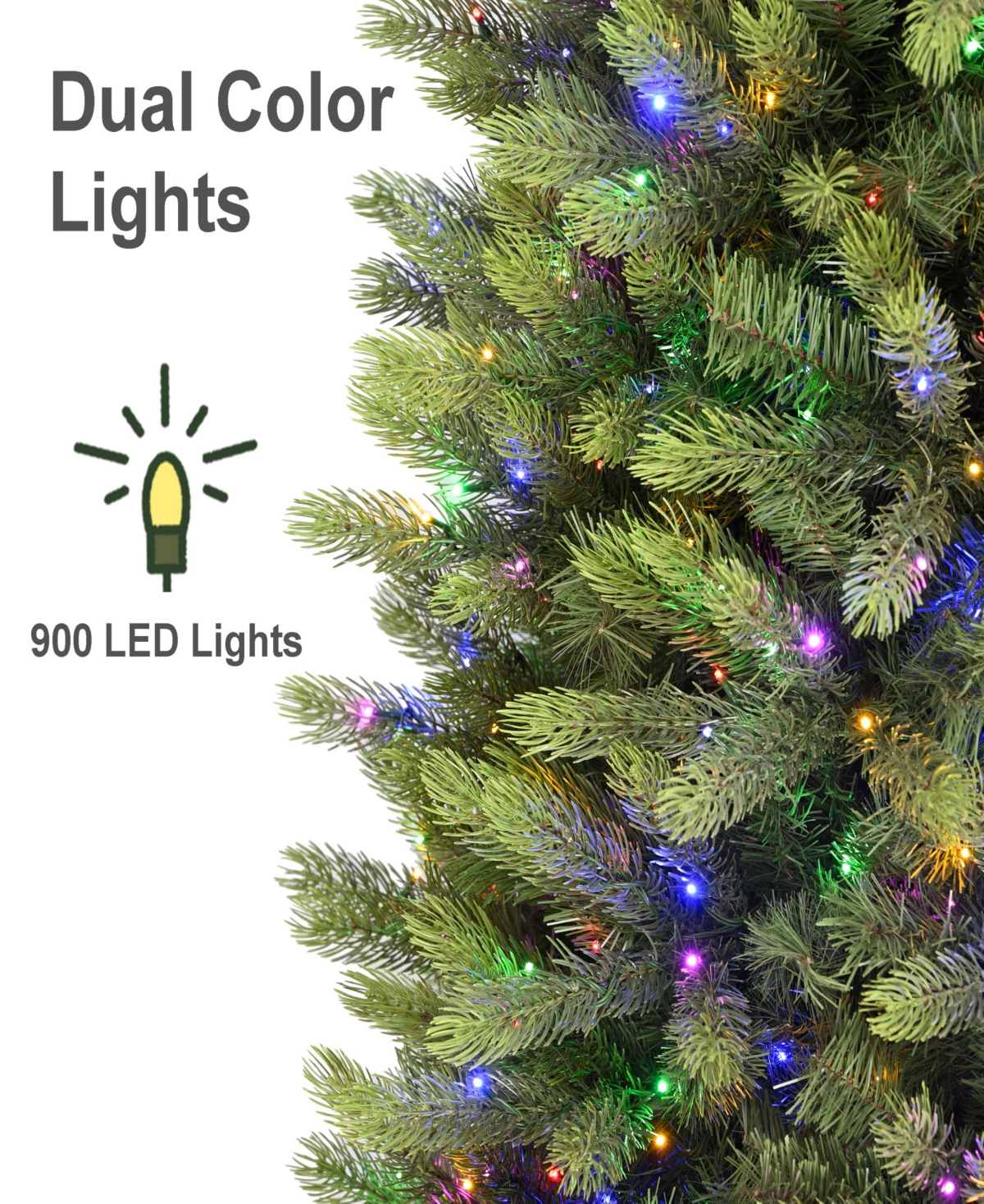 Puleo International 7.5" Pre-Lit Artificial Kensington Fir Slim Tree