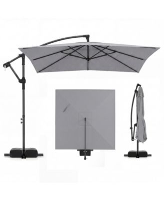 Offset Cantilever Square Patio Umbrella with 360 Rotation and Crank