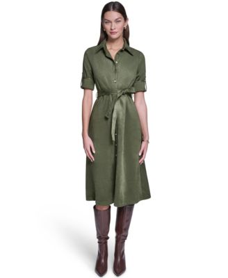 Women's Belted Midi Dress