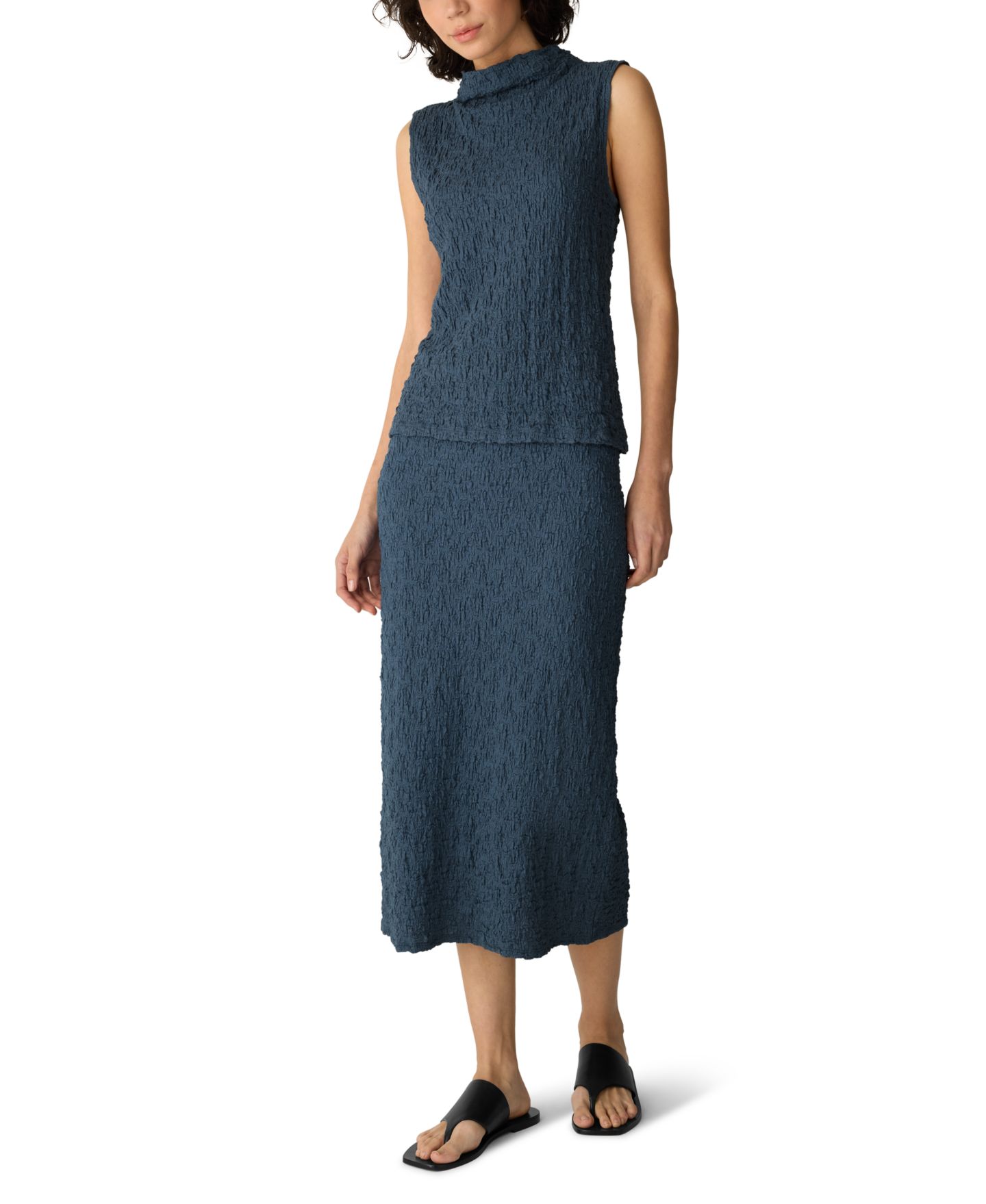 Женская юбка EILEEN FISHER PETITES Eileen Fisher Textured Straight Midi, цвет: Celadon Spring — фото 2