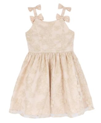 Girls' 7-16 Double Bow Shoulder Straps Dress