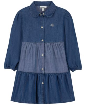 Toddler Girls' 2T-6X Collared Denim Button-Front Dress