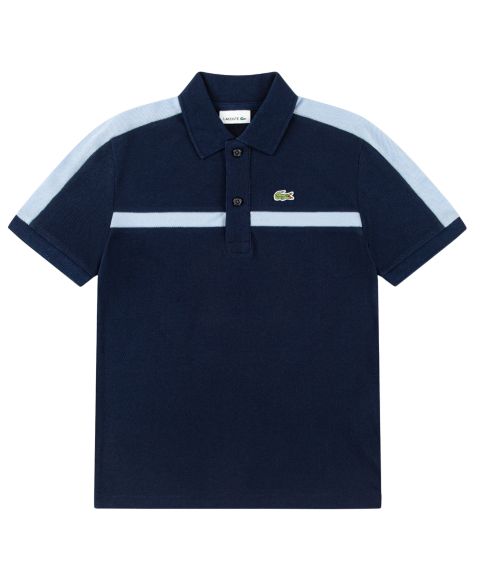Поло Lacoste Color-Block Short-Sleeve Polo для мальчиков, цвет: Морской