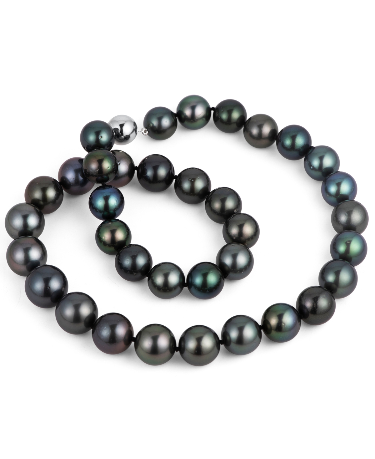 Belle de Mer Tahitian Pearl (10-13mm) Necklace in 14k White Gold