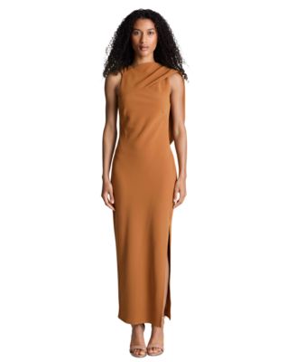 Women's Cowl Neck Drape-Back Maxi Dress