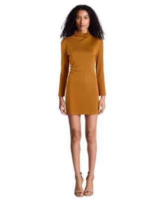 Women's Long-Sleeve Cowl Neck Mini Dress