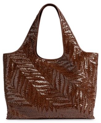 Charli Woven Large Woven Leather Tote Handbag