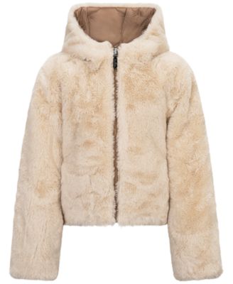 Girls' 6-16 Diamond Quilt Reversible Two In One Jacket