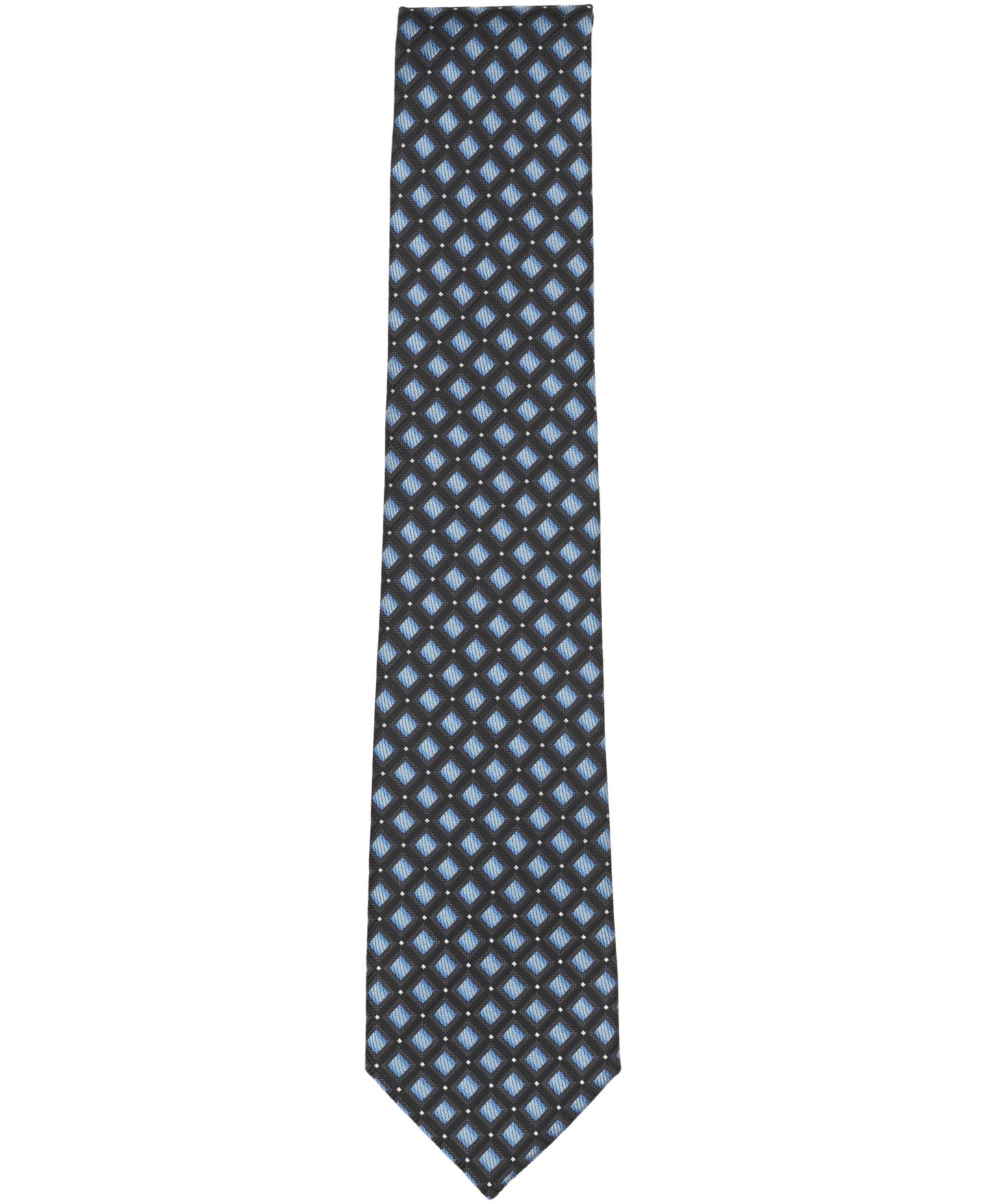 Мужской классический галстук Perry Ellis Machin в клетку, цвет: Чёрный — фото 2