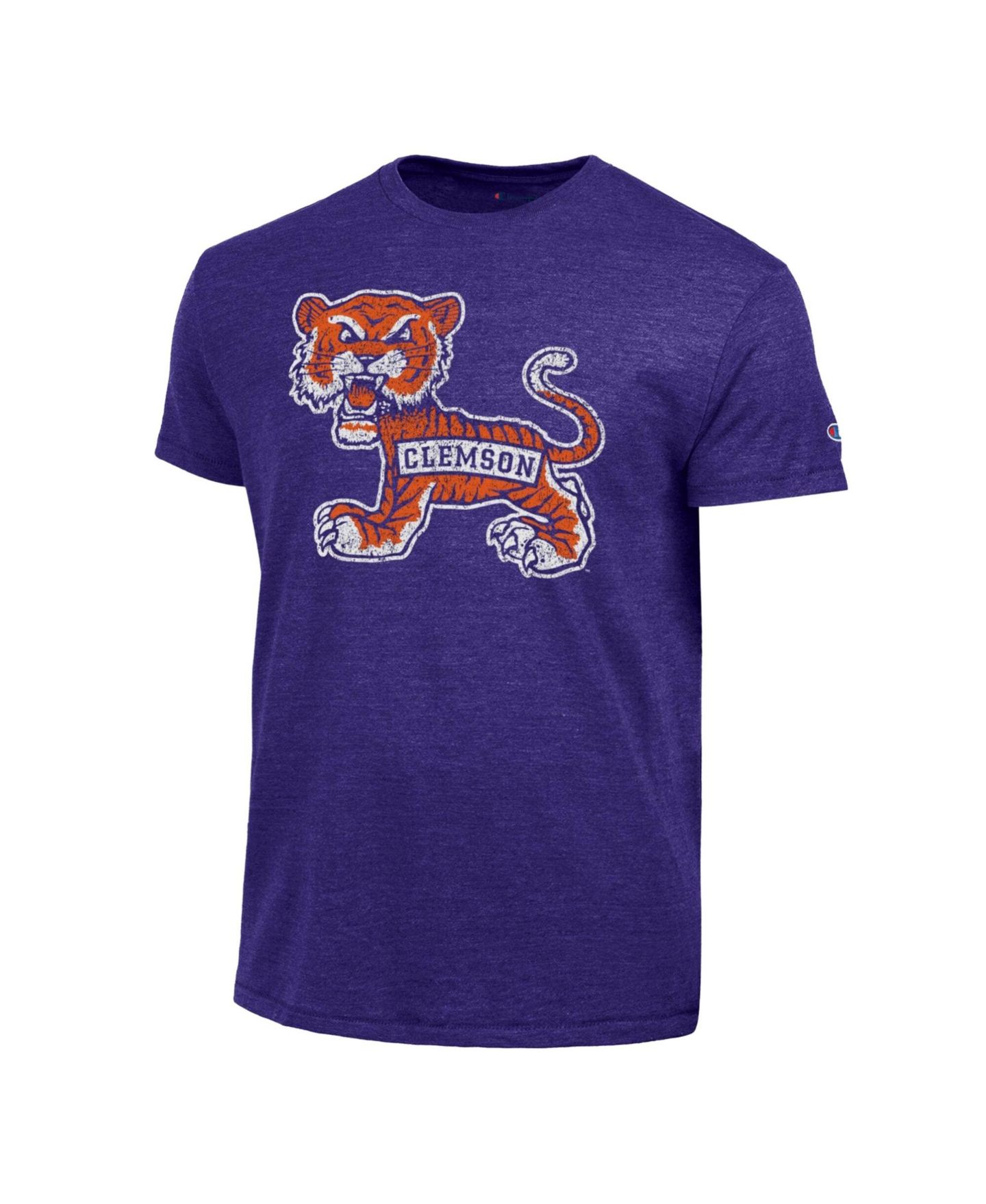 Мужская футболка Champion Purple Clemson Tigers Triumph Tri-Blend — фото 3