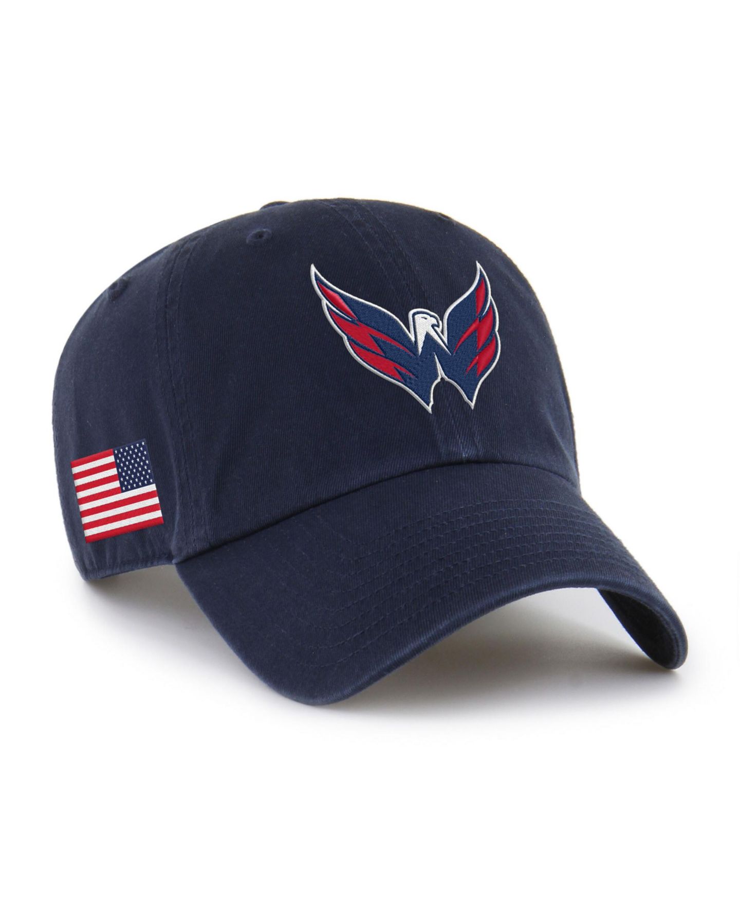 Кепка '47 Brand Navy Washington Capitals Heritage Flag Clean Up Adjustable Hat — фото 1