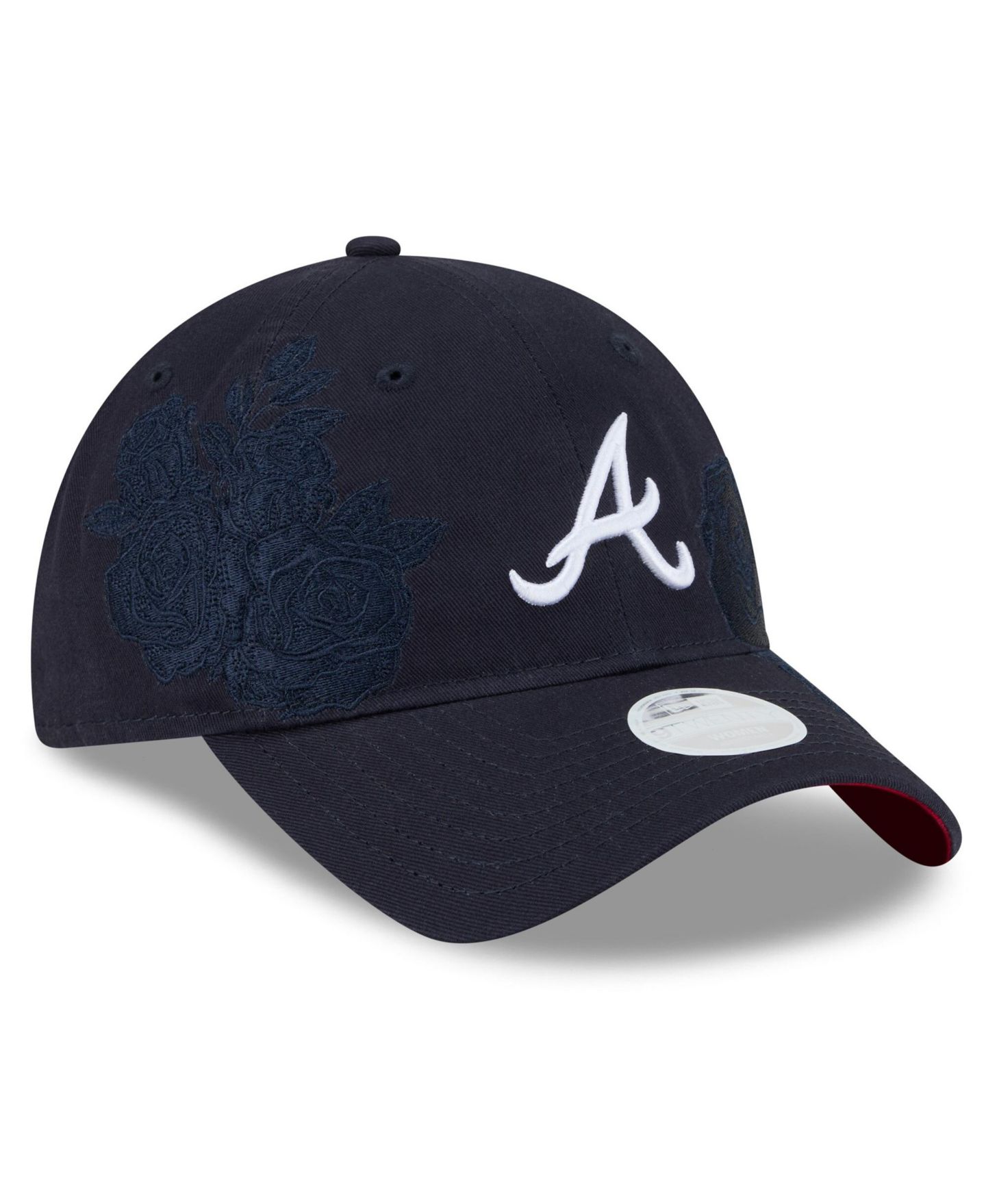 Женская кепка New Era Navy Atlanta Braves Roses 9TWENTY Adjustable Hat — фото 3