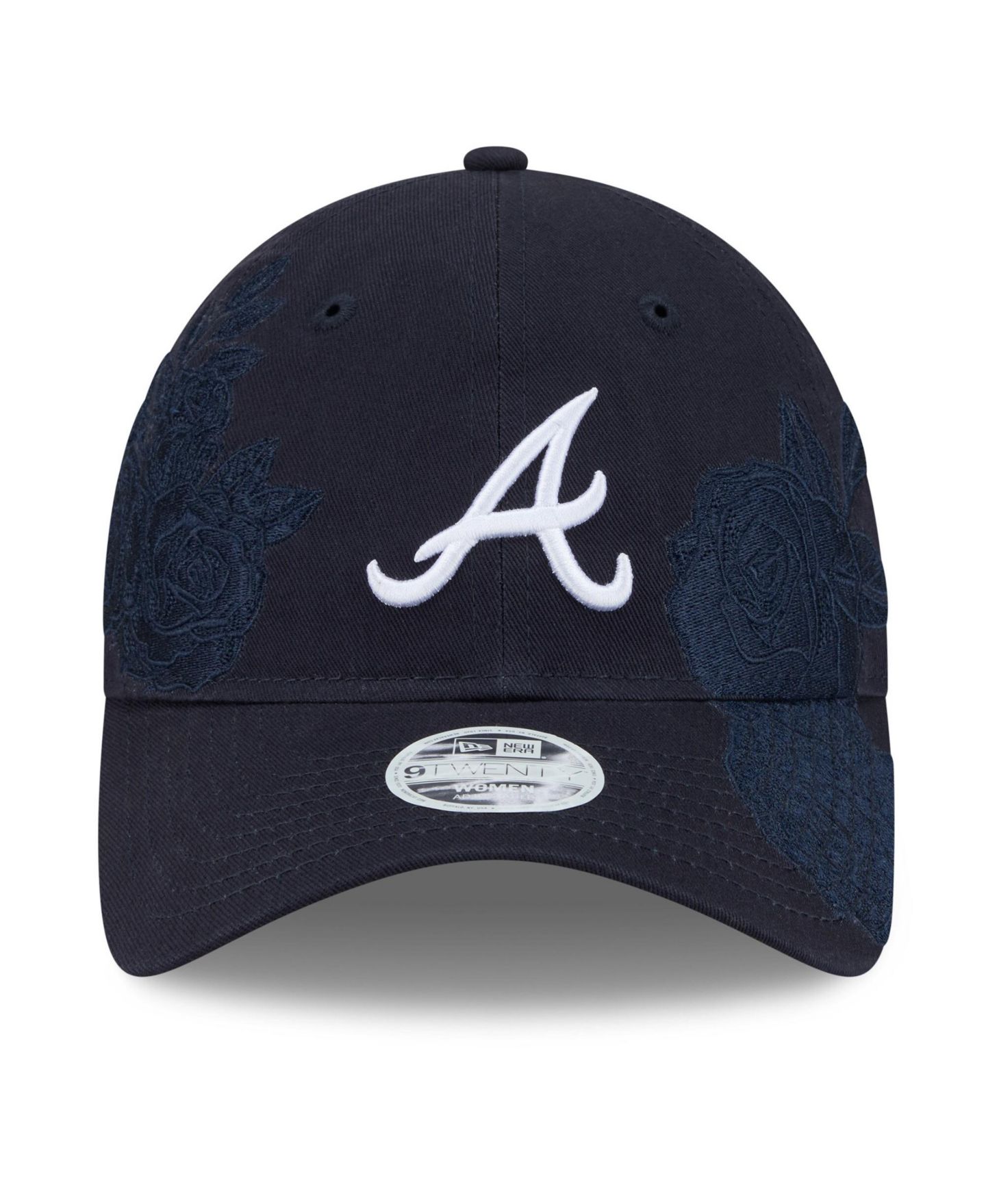 Женская кепка New Era Navy Atlanta Braves Roses 9TWENTY Adjustable Hat — фото 5