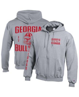 Men's Gray Georgia Bulldogs Varsity Power blend Full-Zip Fleece Hoodie