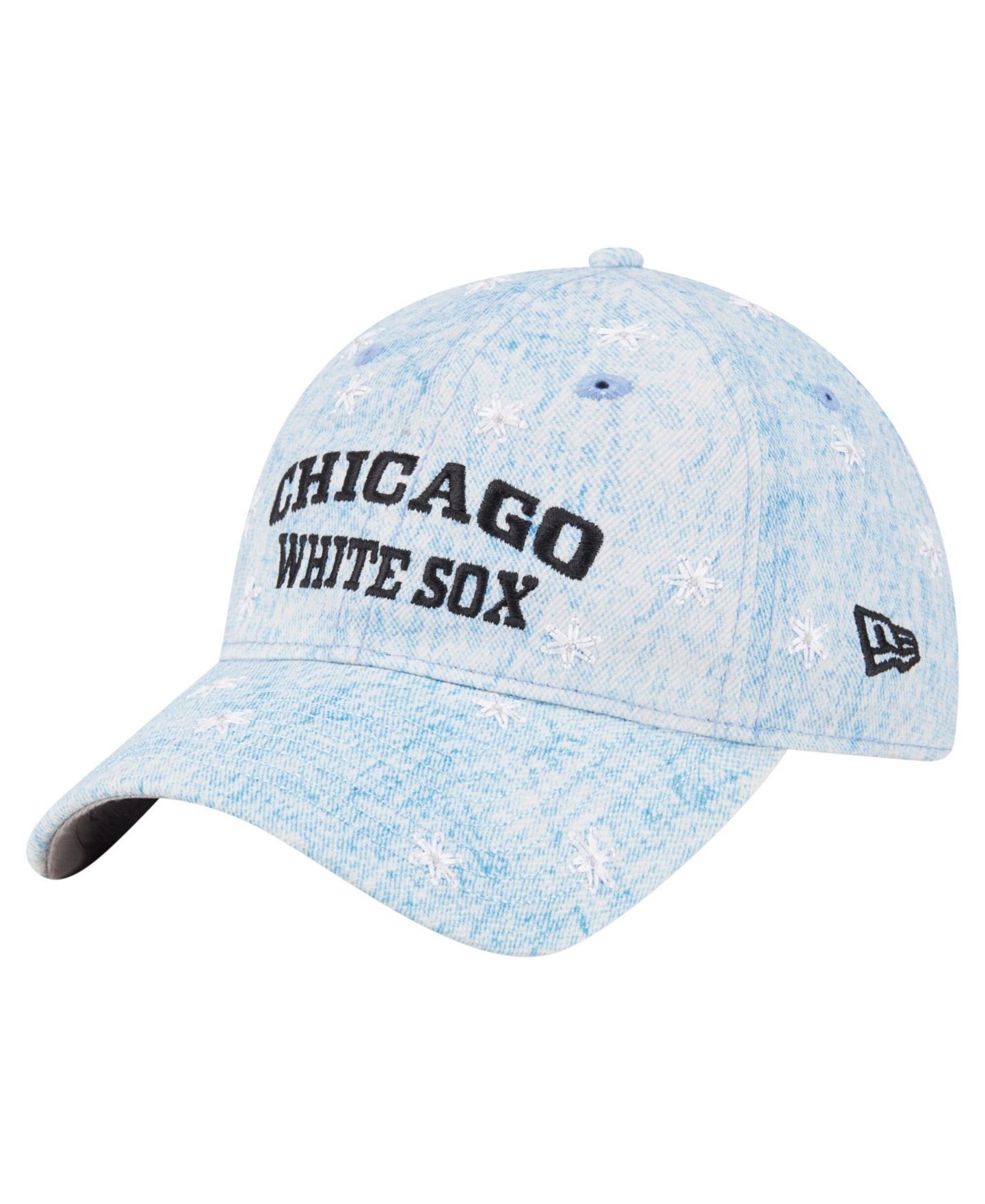 Женская кепка New Era Light Blue Chicago White Sox Daisy All Over 9TWENTY Adjustable Hat — фото 3