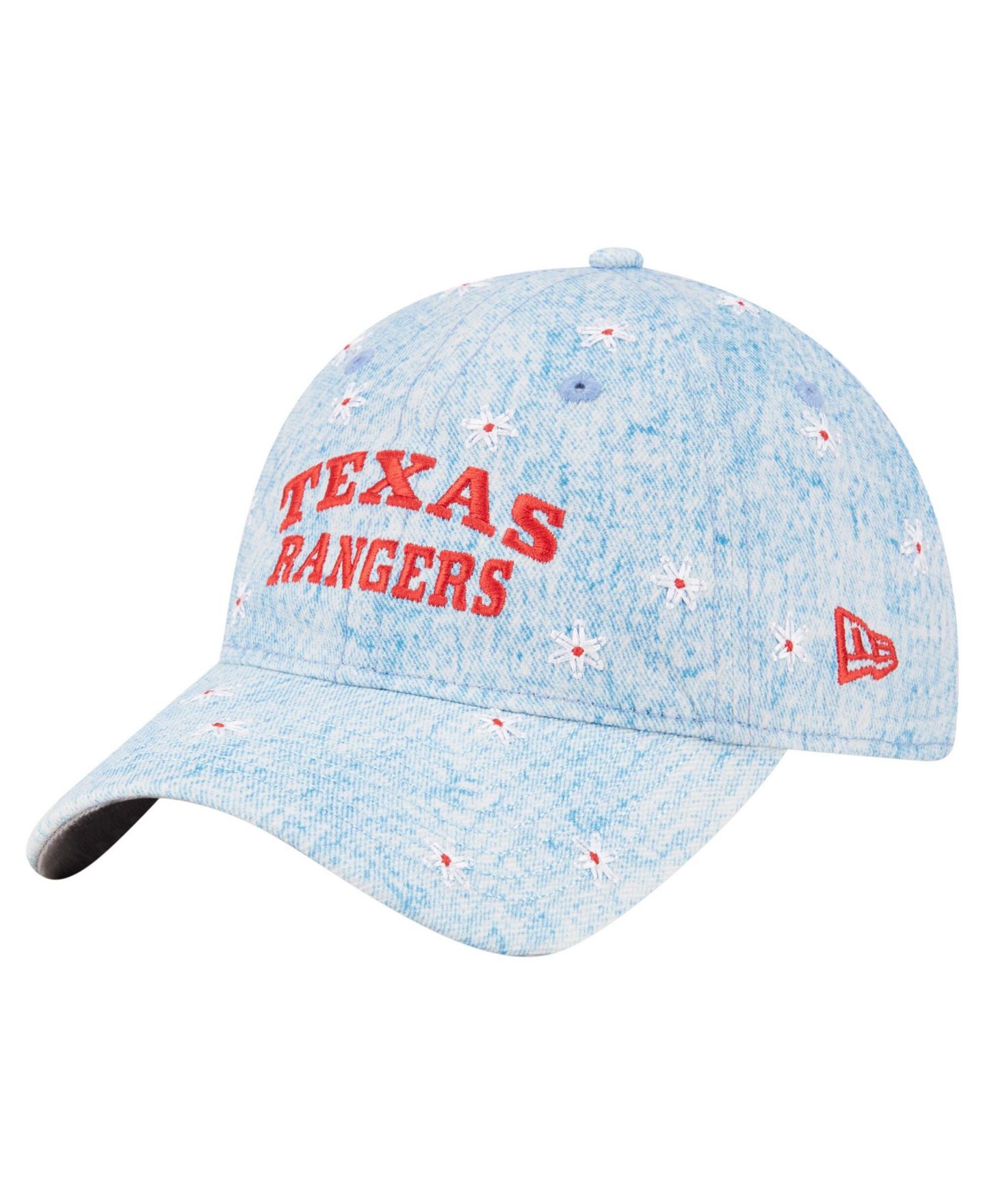 Женская кепка New Era Light Blue Texas Rangers Daisy All Over 9TWENTY Adjustable Hat — фото 4