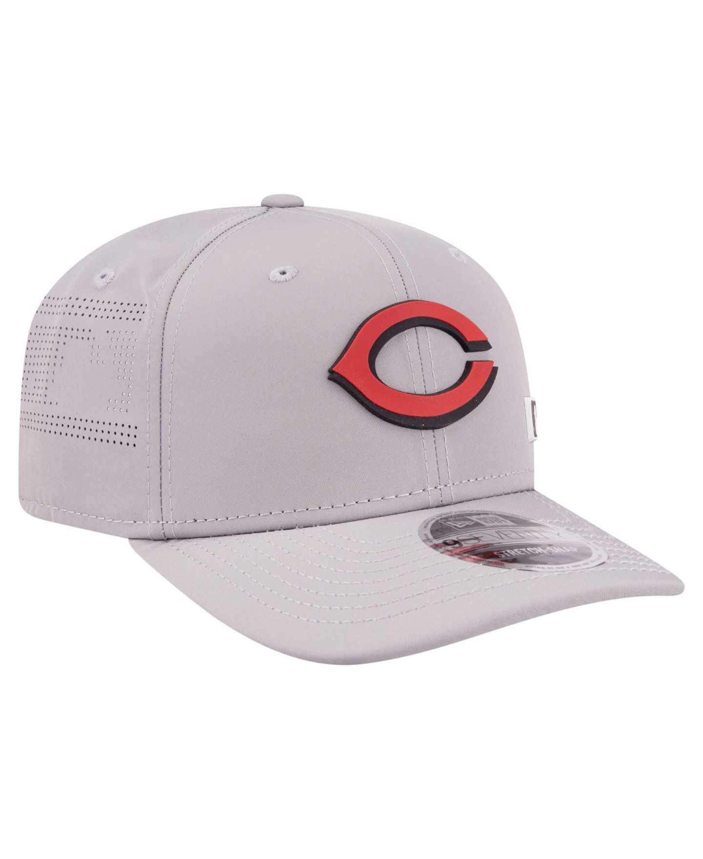 Мужская кепка New Era Gray Cincinnati Reds Laser Perforated 9SEVENTY Adjustable Hat — фото 4