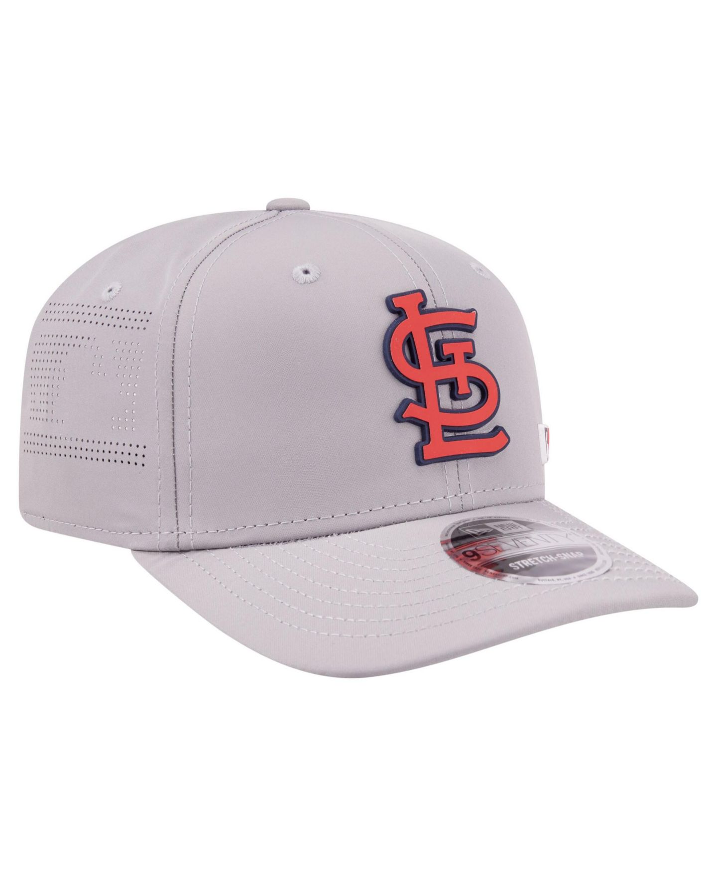 Мужская кепка New Era Gray St. Louis Cardinals Laser Perforated 9SEVENTY Adjustable Hat — фото 4
