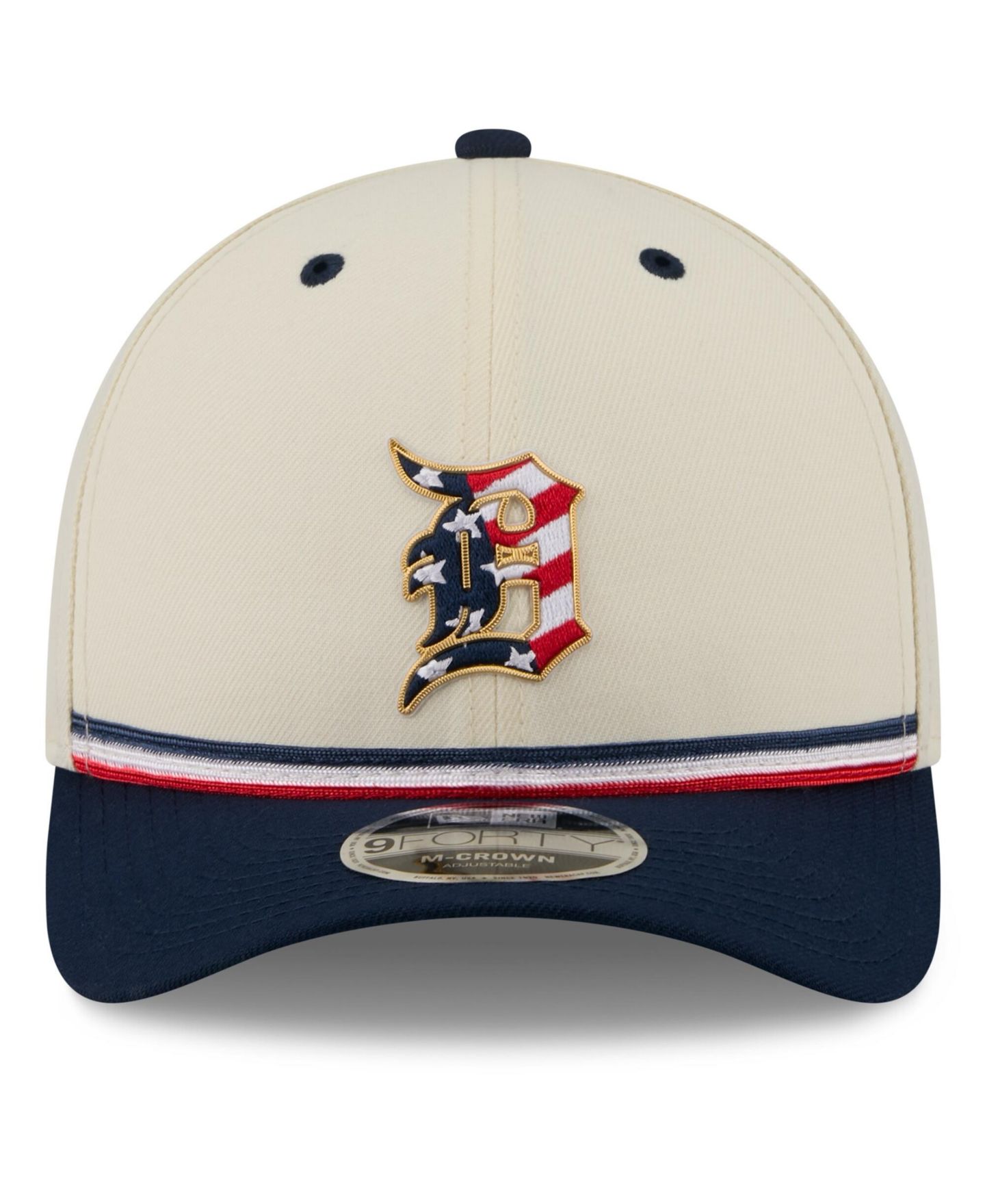 Детская кепка New Era Cream/Navy Detroit Tigers USA 250 9FORTY M-Crown Adjustable Hat — фото 5