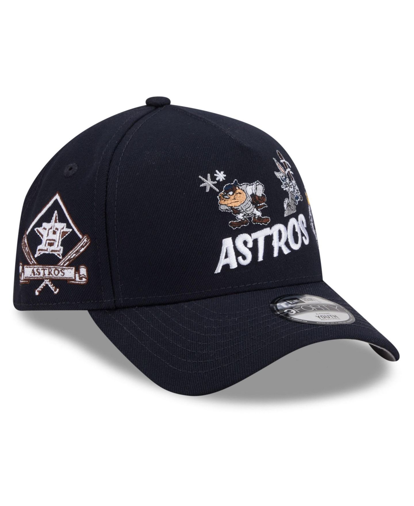 Детская кепка New Era Navy Houston Astros Looney Tunes A-Frame 9FORTY Adjustable Hat — фото 1
