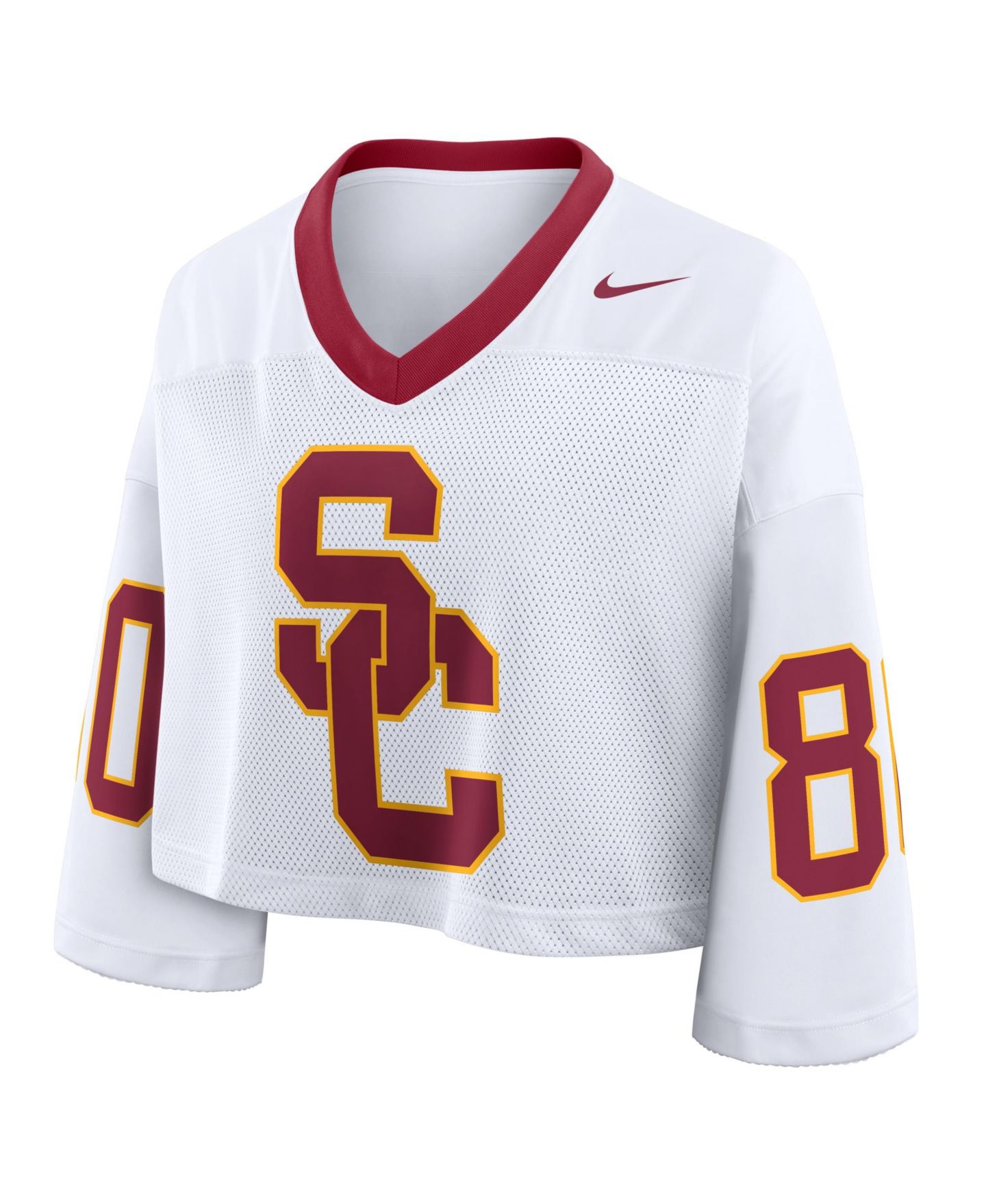 Женское джерси Nike Women's White USC Trojans Oversized Logo Cropped Fashion Jersey — фото 3