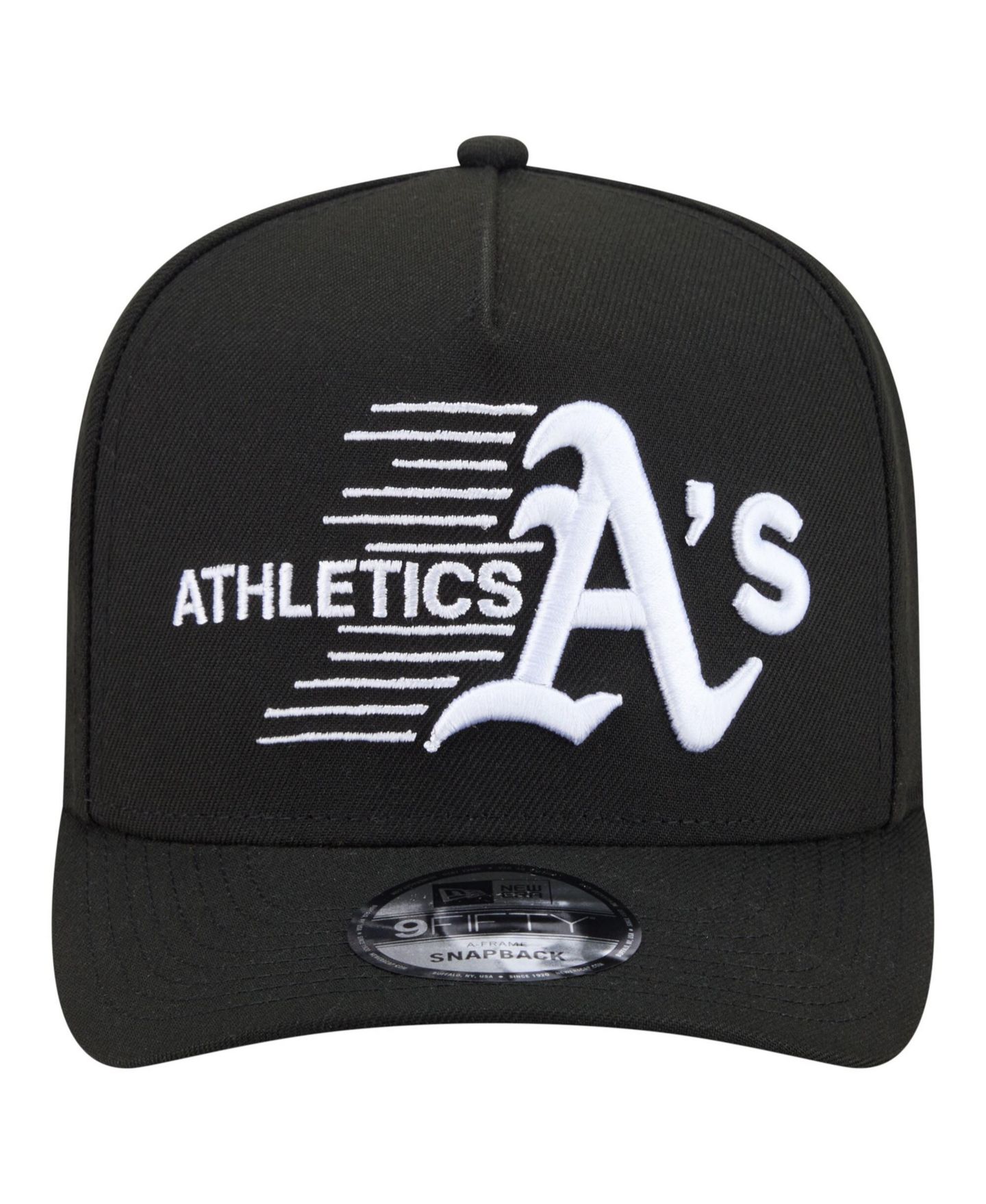 Мужская кепка New Era Black Athletics Motion A-Frame 9FIFTY Snapback Hat — фото 4