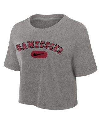 Women's Gray South Carolina Gamecocks Dri-FIT Cropped T-Shirt