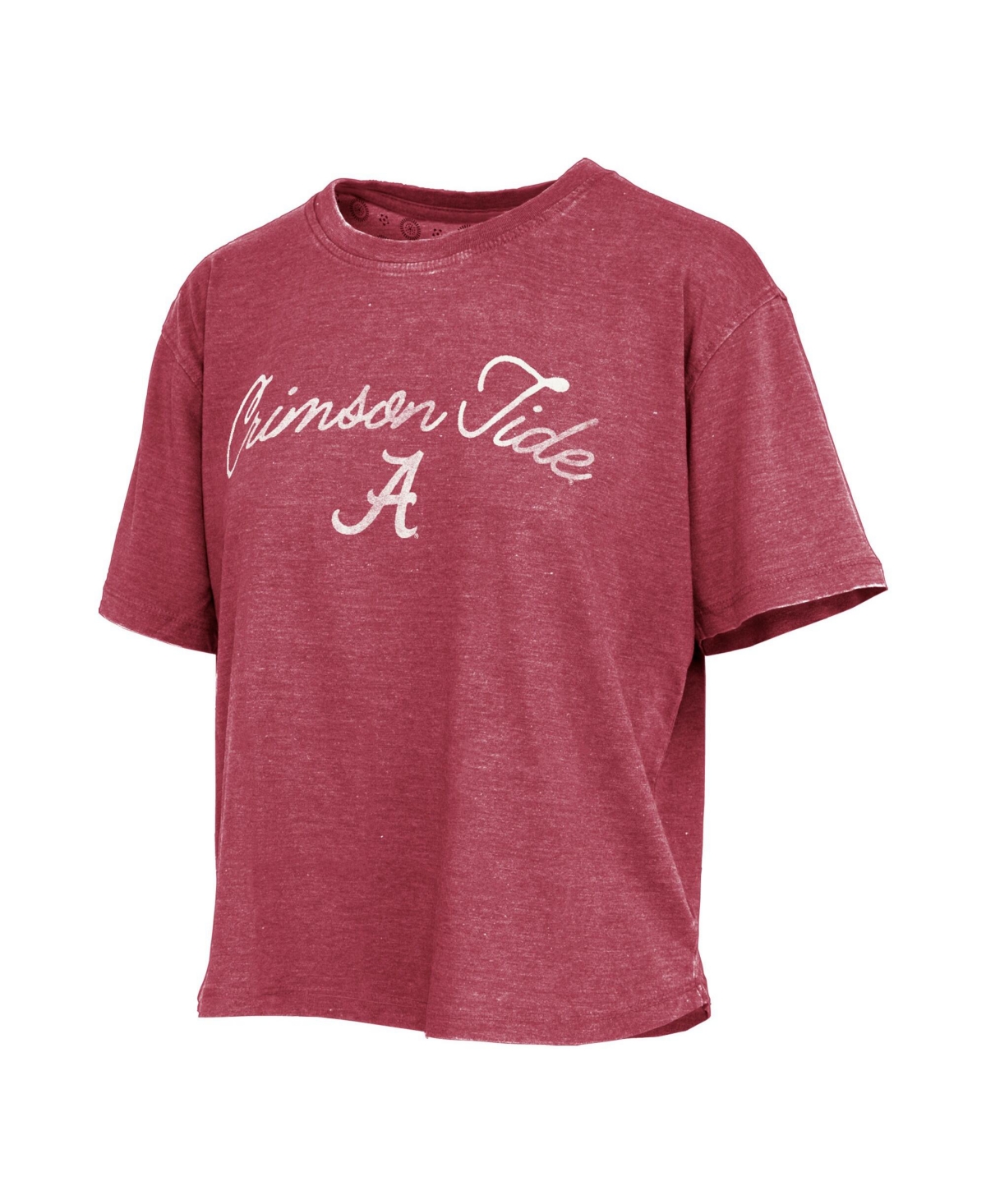 Pressbox Women's Crimson Alabama Tide Waist Length Script Over Logo T-Shirt