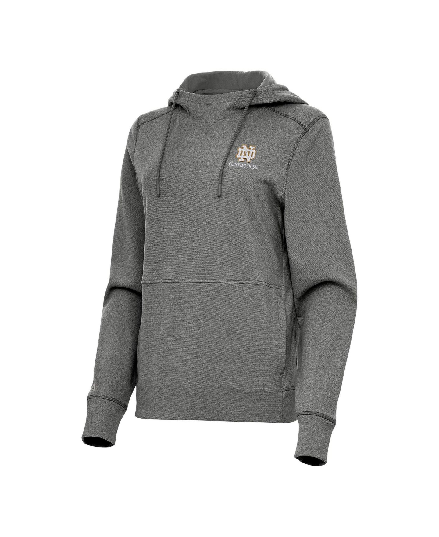 Женское худи Antigua Heather Charcoal Notre Dame Fighting Irish Justice Pullover — фото 1