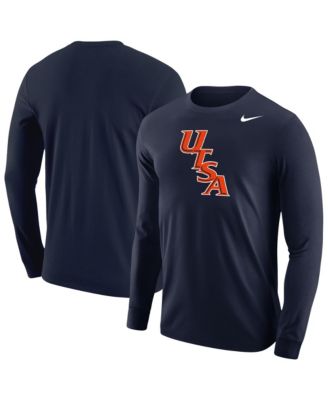 Men's Navy UTSA Roadrunners Diagonal Logo Long Sleeve T-Shirt
