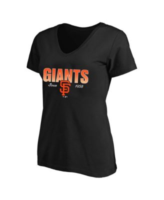 Women's Profile Black San Francisco Giants Plus Size Wordmark V-Neck T-Shirt
