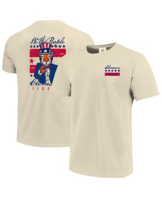Men's Cream Clemson Tigers Uncle Sam Mascot T-Shirt