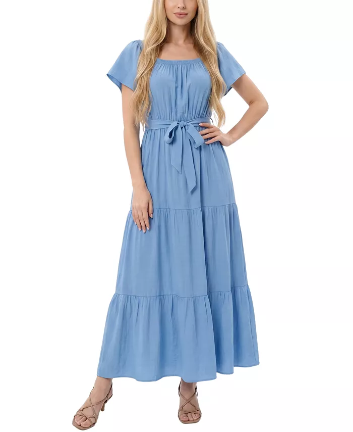 Petite Off-The-Shoulder Tiered Maxi Dress - thumbnail 5