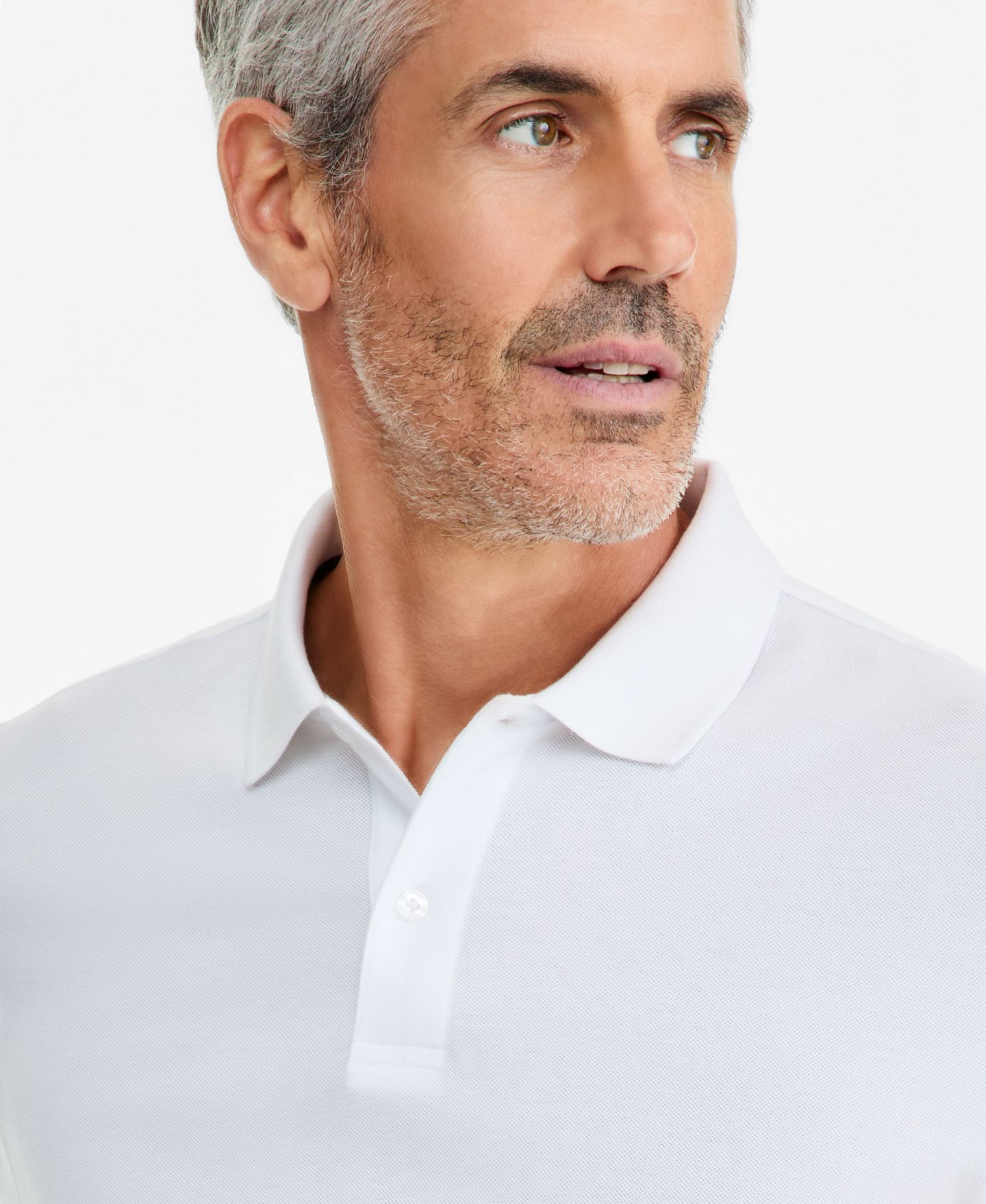 Мужское поло Club Room Solid Stretch Polo Shirt, цвет: Яркий белый — фото 3