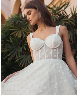short white corset dress Wedding Party with Bodice and Bubble Hem – Strapless Wedding Dress Introducing the alluring Kadi White Cotton Corset Mini Dress Graduation Dress Short White Corset
