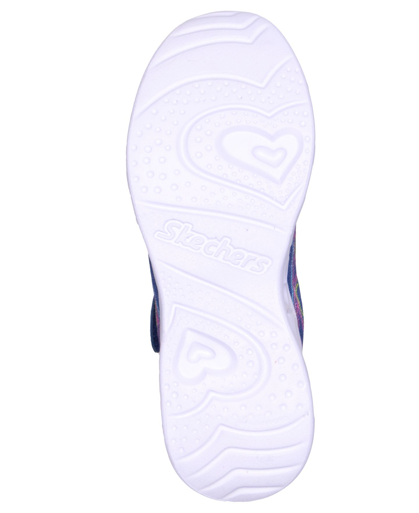 Детские кроссовки Skechers Heart Lights - Bubble Love со светодиодами, без шнуровки, цвет: Тёмно-синий / Разноцветный — фото 6