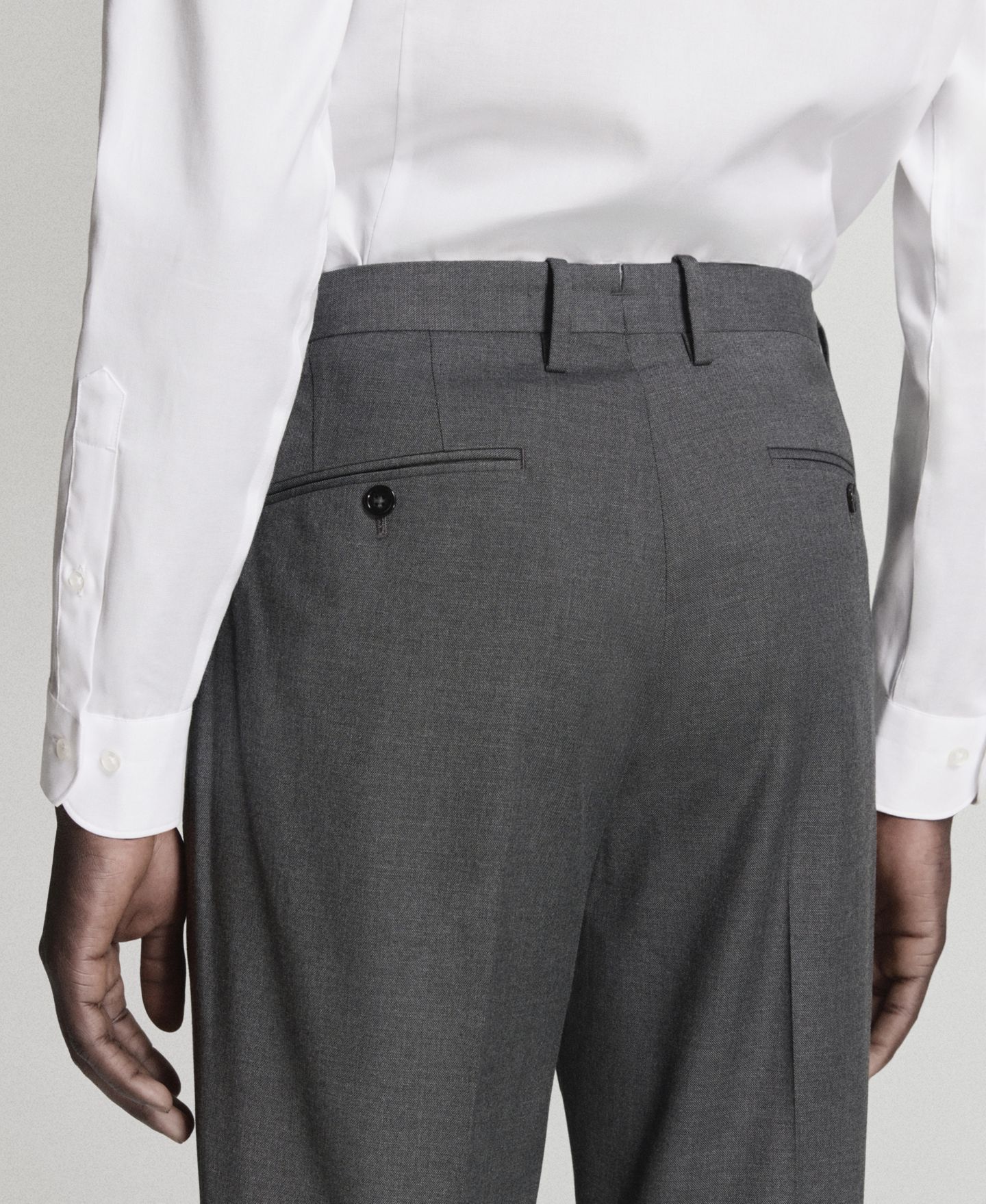 Мужские брюки MANGO Milan Slim-Fit Suit, цвет: Серый — фото 4