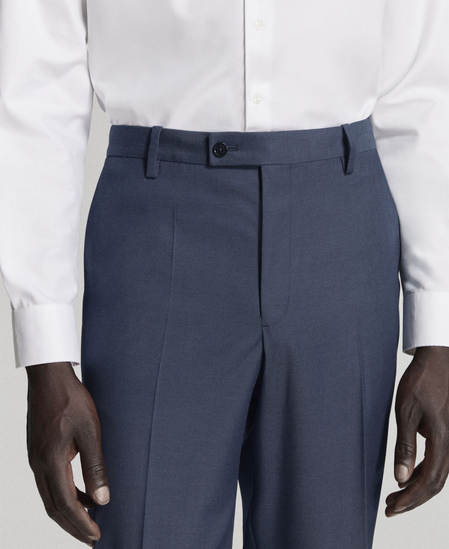 Мужские брюки MANGO London Regular-Fit Suit, цвет: Индиго синий — фото 6