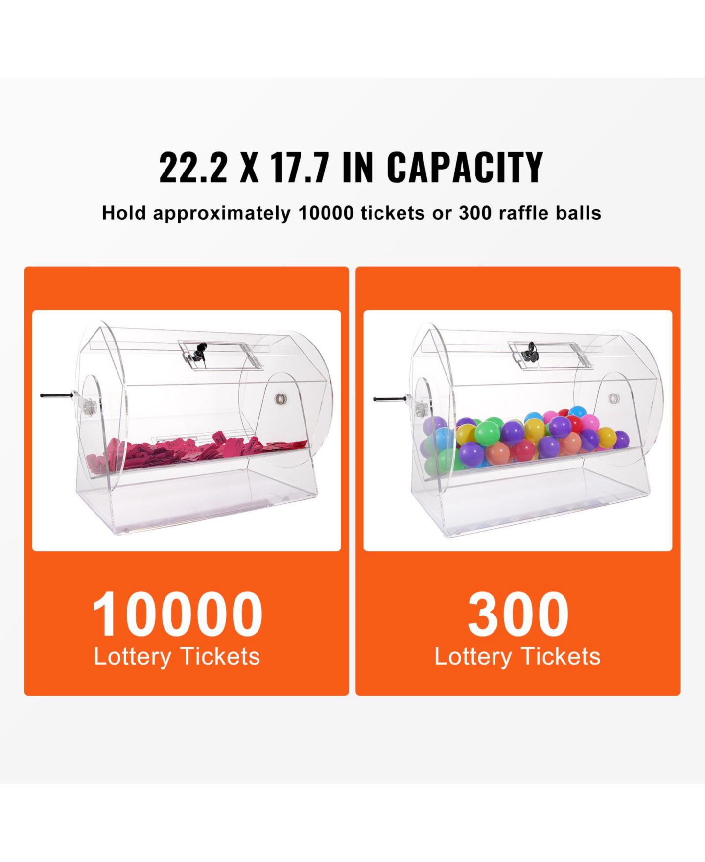 Детская игрушка VEVOR Acrylic Raffle Drum, Holds 10000 Tickets or 300 Bingo Balls, Ages 7+ — фото 3