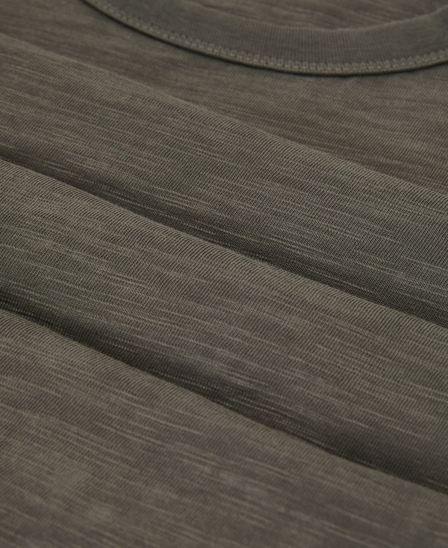 Мужская футболка REISS Huxley Cotton Slub Relaxed-Fit, цвет: Хаки зелёный — фото 6
