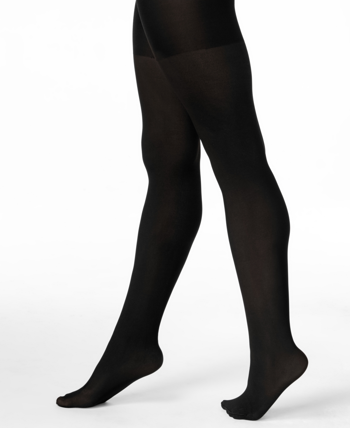 Women's Opaque Reversible Tummy Control Tights, also available in extended sizes - Black/Charcoal