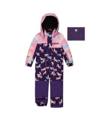 Little and Big Girl( 6 to 14 ) One Piece Play Snowsuit  Unicorn Print