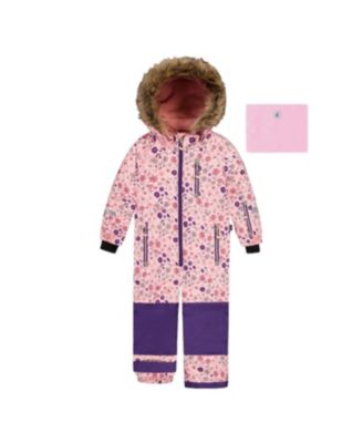 Toddler Girls ( 2T TO 5T ) One Piece Play Snowsuit Mini Flower Print