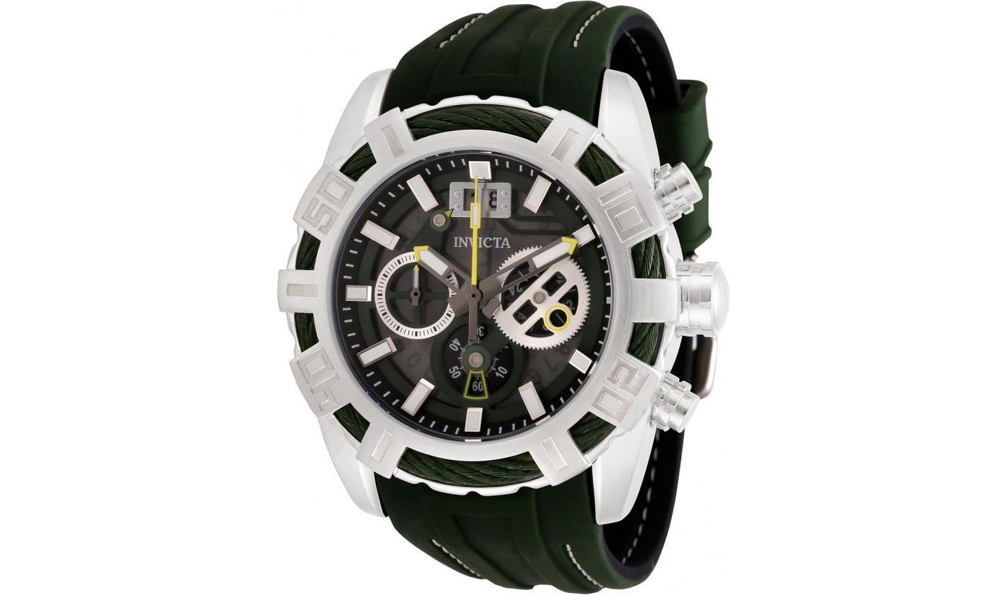 Мужские часы Invicta 30298 Bolt Quartz Chronograph Transparent, Black Dial, цвет: Зелёный / Чёрный — фото 1