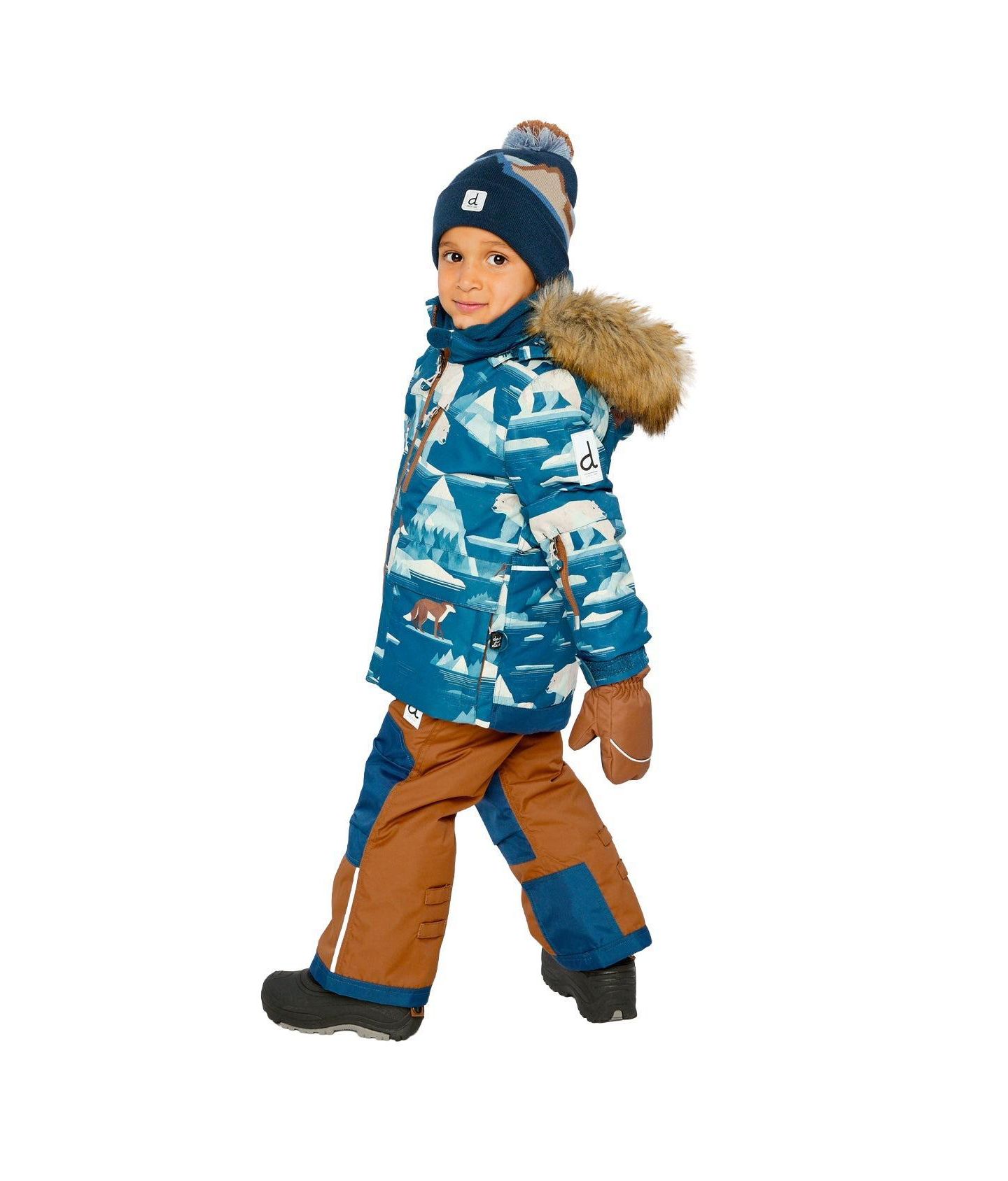 Комплекты Deux par Deux Two-Piece Play Snowsuit для мальчиков-малышей, цвет: Синий с принтом — фото 3