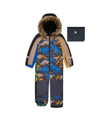 Toddler Boy( 2T TO 5T ) One Piece Play Snowsuit  Dinosaur Print