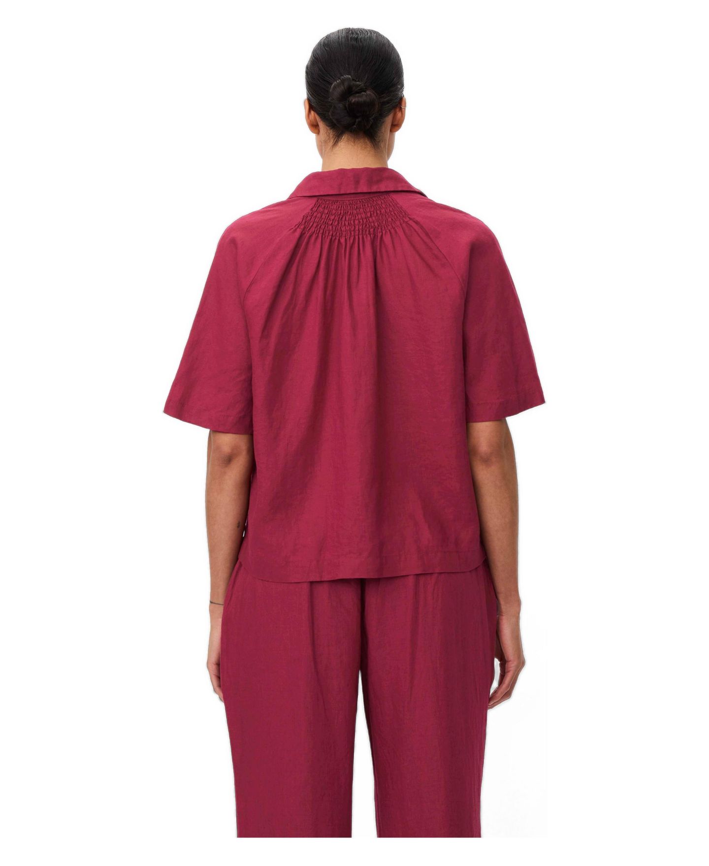 Женская рубашка Masai Copenhagen Mairyssa Smock Back Linen, цвет: Свекольный красный — фото 3