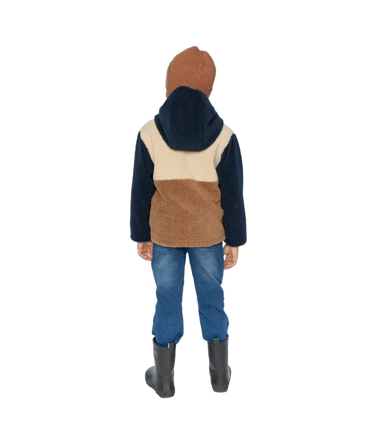 Куртка Deux par Deux Reversible Mid-Season Jacket для мальчиков-малышей, цвет: Синий / Коричневый — фото 5