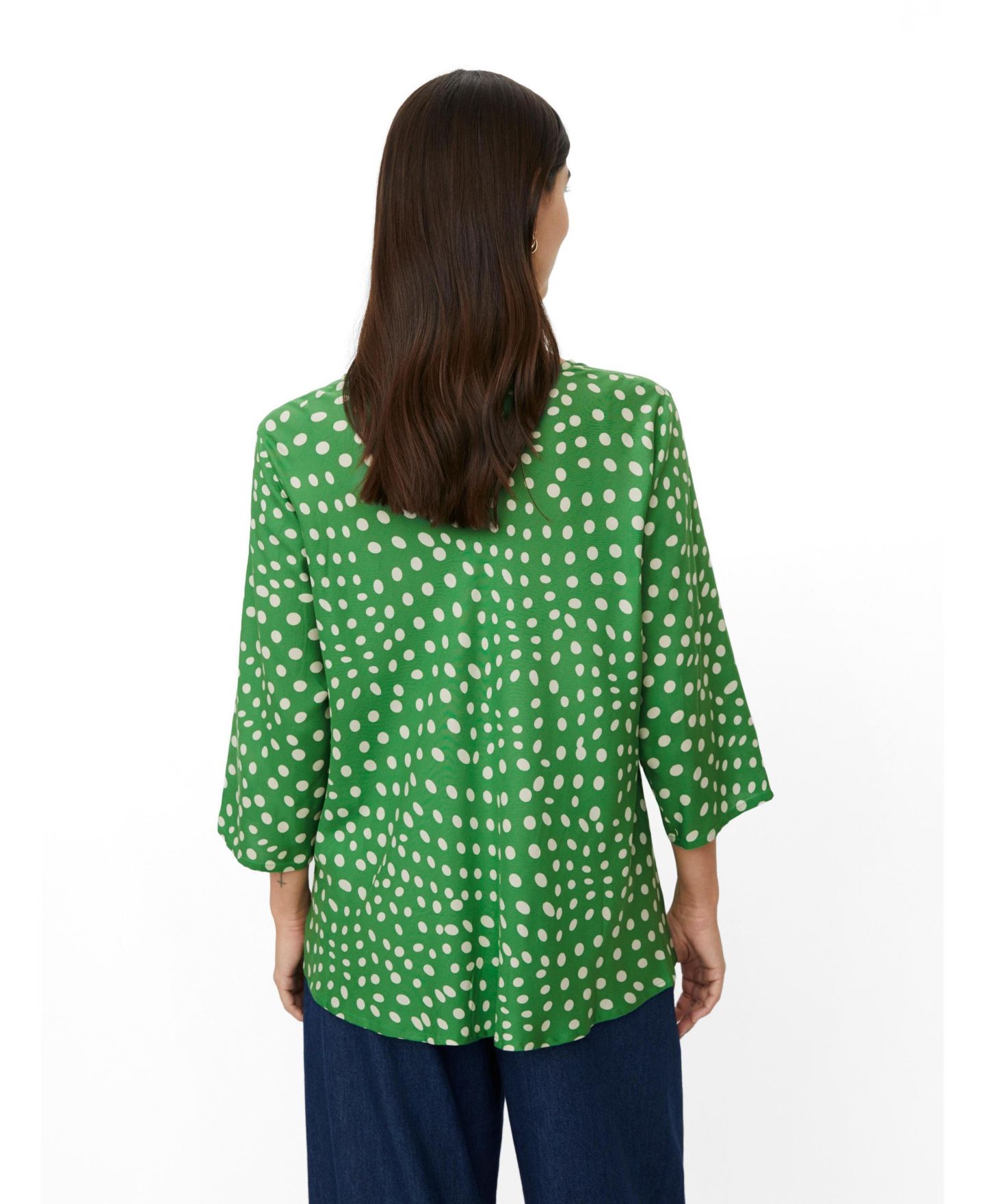 Женская блузка Masai Copenhagen MaKatacia V-Neck 3/4-Sleeve Polka-Dot, цвет: Мятный зелёный — фото 3